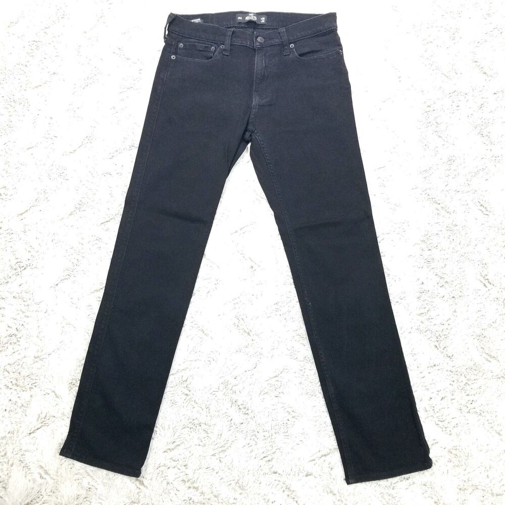 Hollister Jeans Mens Size 29x32 Black Slim Straight Advanced Stretch